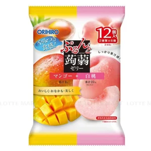 Thạch hương trái cây vị xoài và đào trắng Orihiro 240g